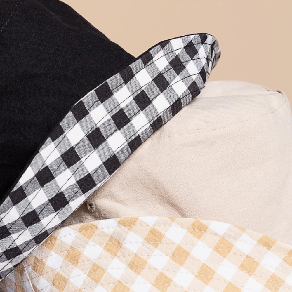 NEW! POL It’s A Drop In the Bucket Hat!! OS Beige,Checkered Inside Accessorize! - Picture 6 of 7